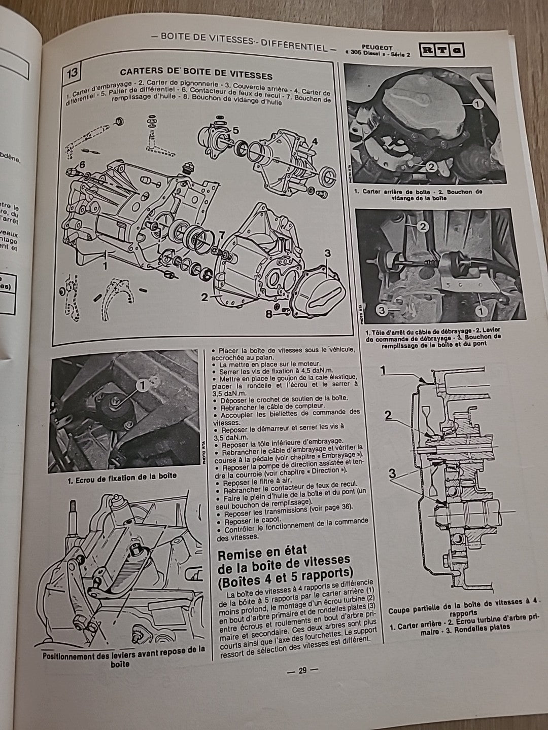Revue Technique PEUGEOT 305 DIESEL PH2 RTA de 74 pages (Liv47)