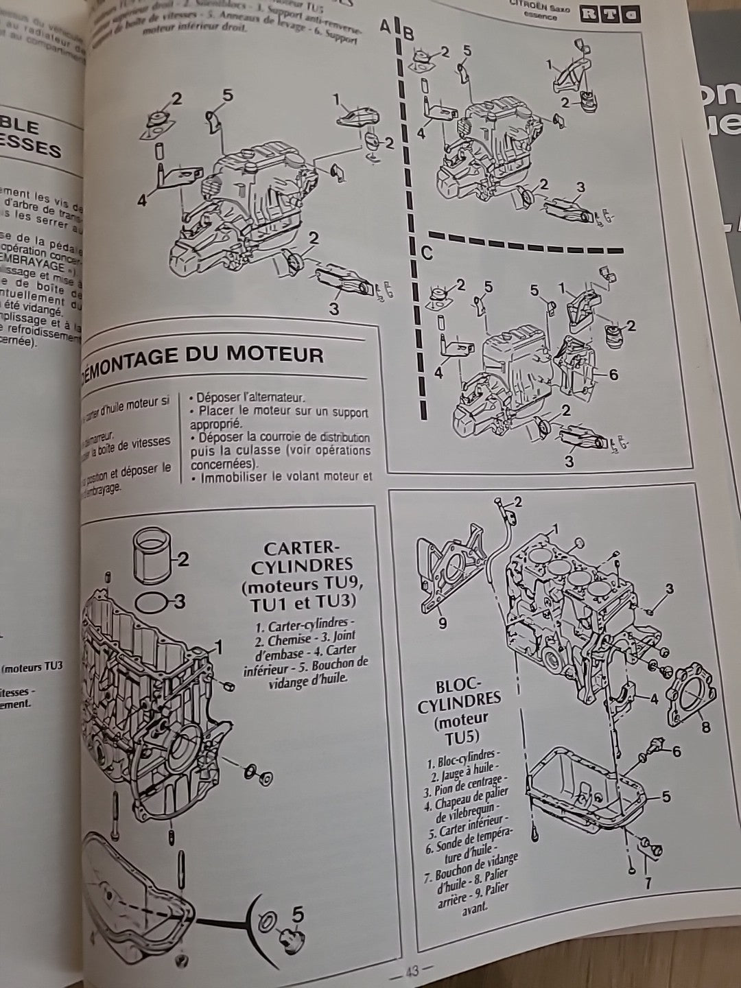 Revue Technique Citroën Saxo Essence RTA de 102 pages (Liv37)