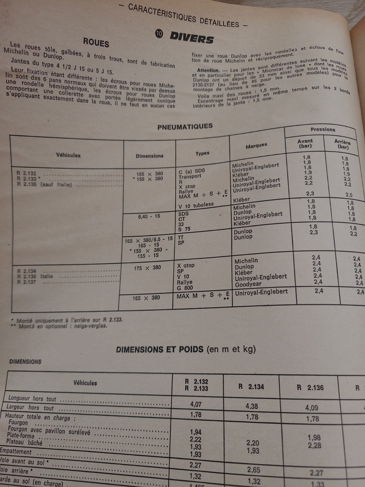 RTA Revue Technique Automobile Renault Estafette R2132 R2137 1971 (Liv160)