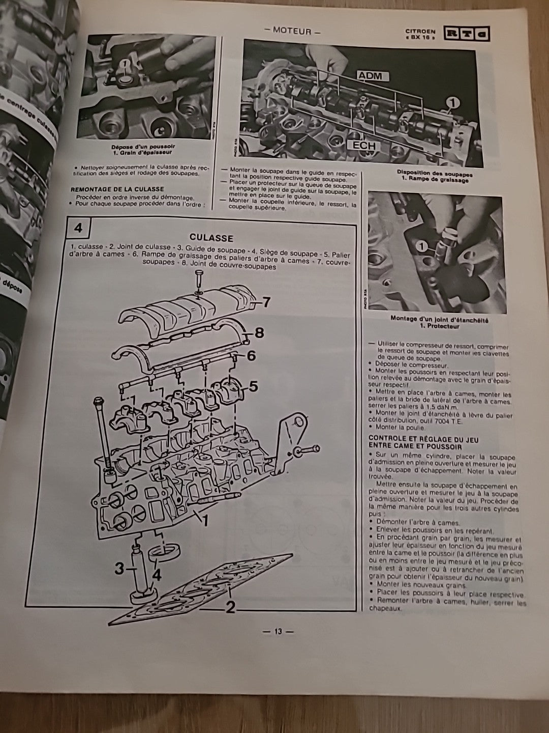 Revue Technique CITROEN BX 16 BX 15 RTA de 130 pages (Liv62)