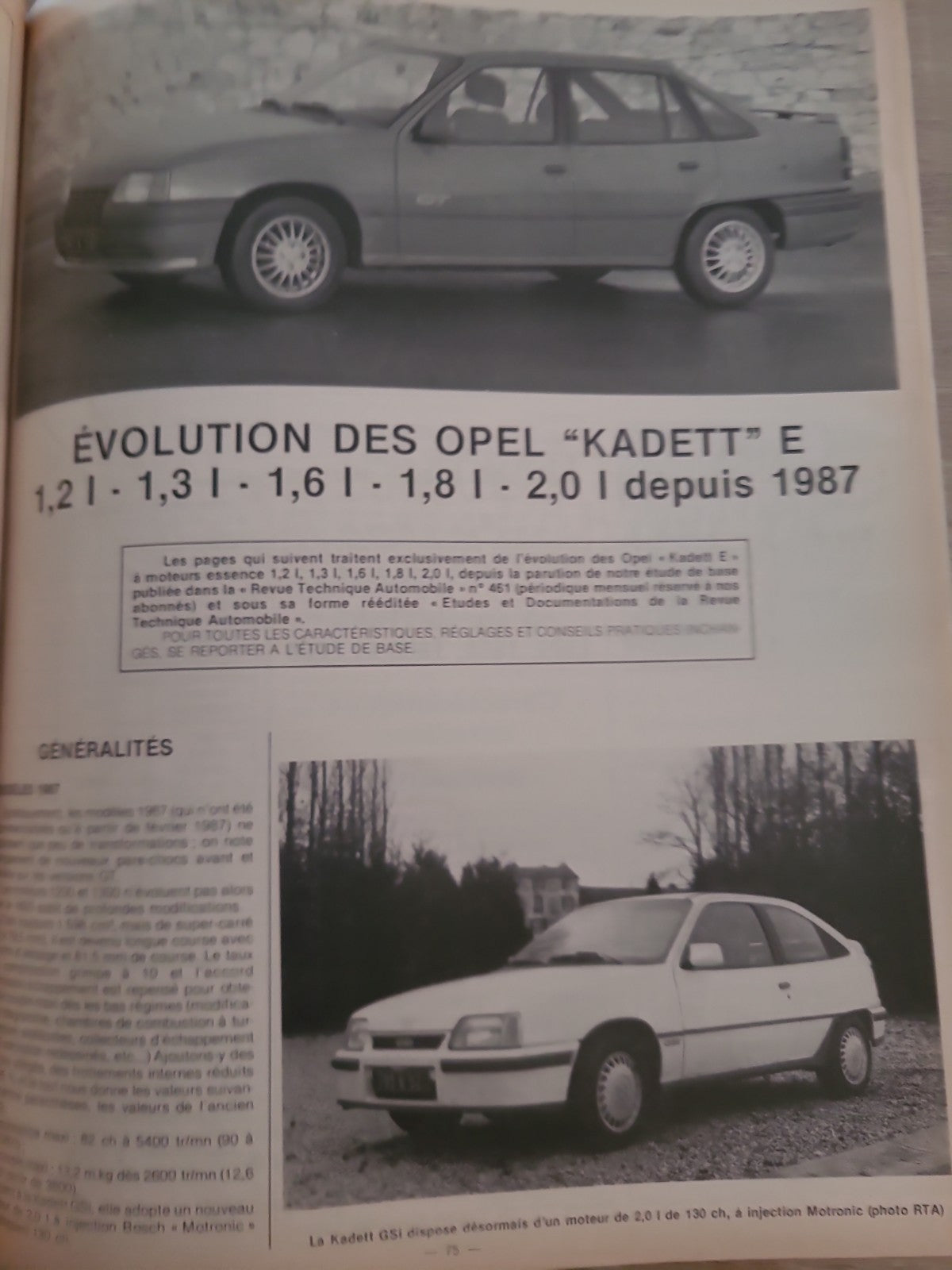 RTA Revue Technique Automobile Évolution 8 Modèles 1988 (Liv214)