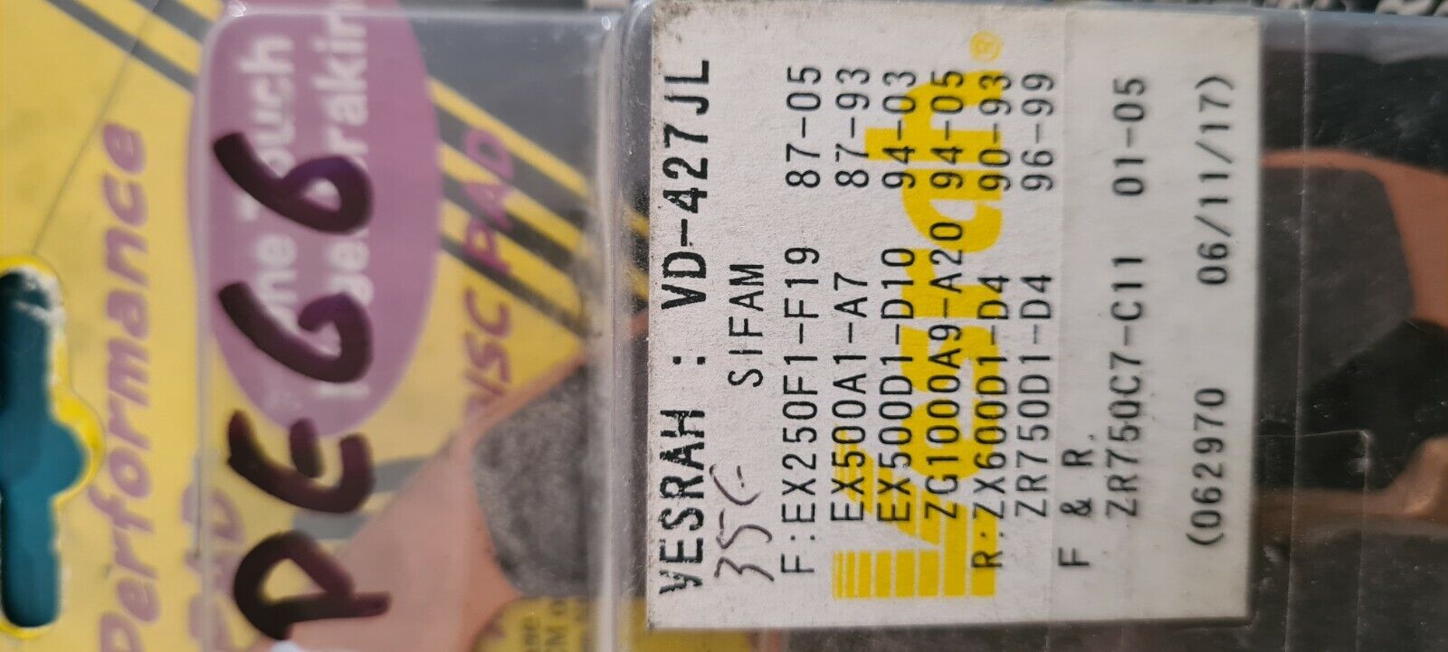 Plaquettes zx6 zr7... voir fiche détail sur photo 2 (code PE66)