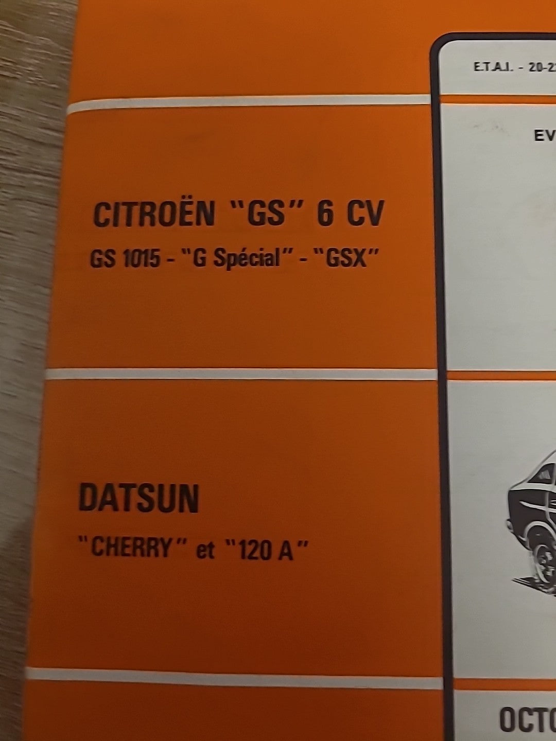 Revue Technique Auto Citroën GS Datsun 120 RTA de 154 pages (Liv107)