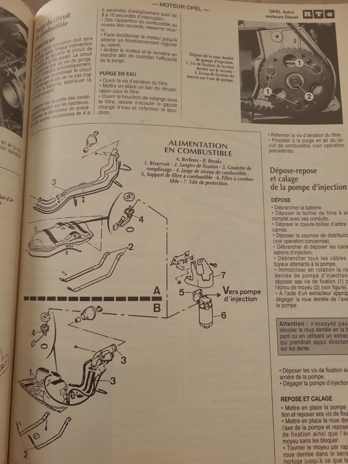 RTA Revue Technique Automobile Opel Astra Diesel 1995 (Liv212)