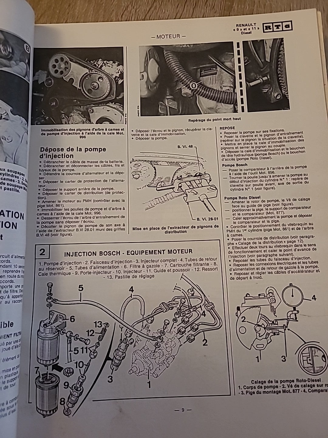 Revue Technique RENAULT 9 Et 11 Diesel RTA de 70 pages (Liv73)