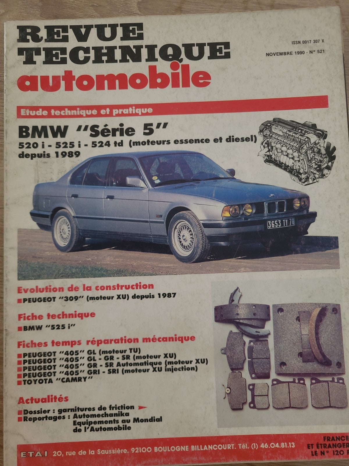 RTA Revue Technique Automobile BMW Série 5 Essence Et Diesel 1990 (Liv201)