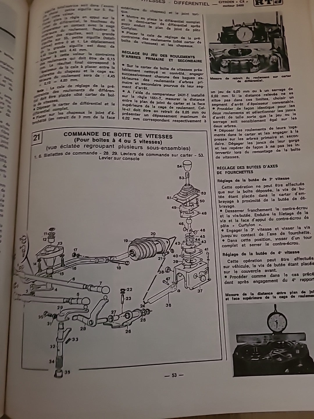 Revue Technique CITROEN CX 2400 RTA de 116 pages (Liv60)