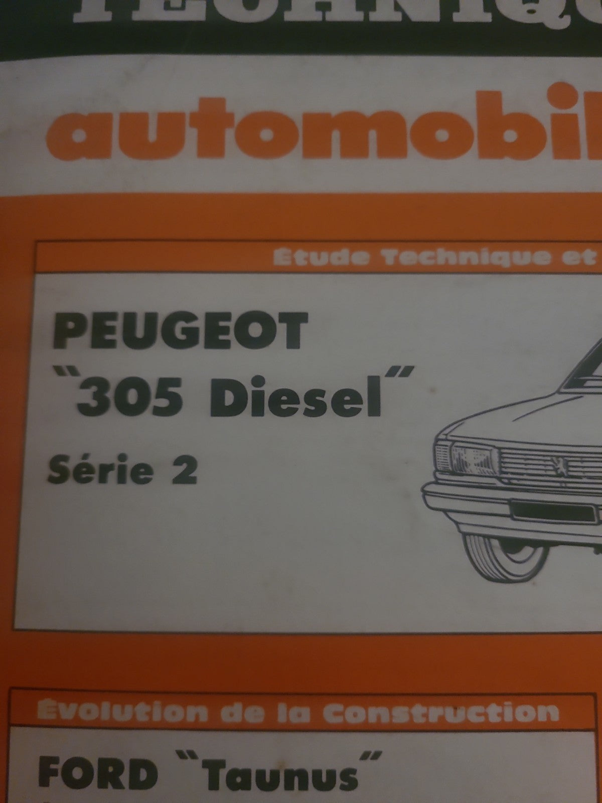 RTA Revue Technique Automobile Peugeot 305 Diesel Ph2 Livre Ancien 1983 (Liv240)