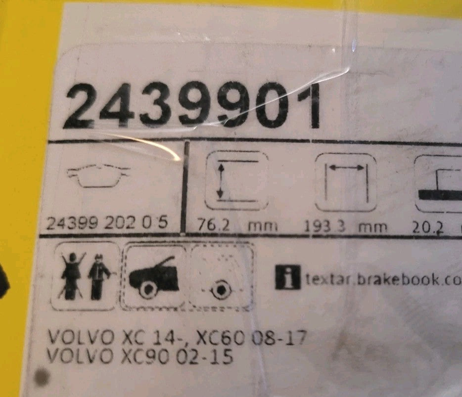 Jeu Plaquettes NEUF Av VOLVO Xc90 30793943 31687104 31277334  (#AUT277)