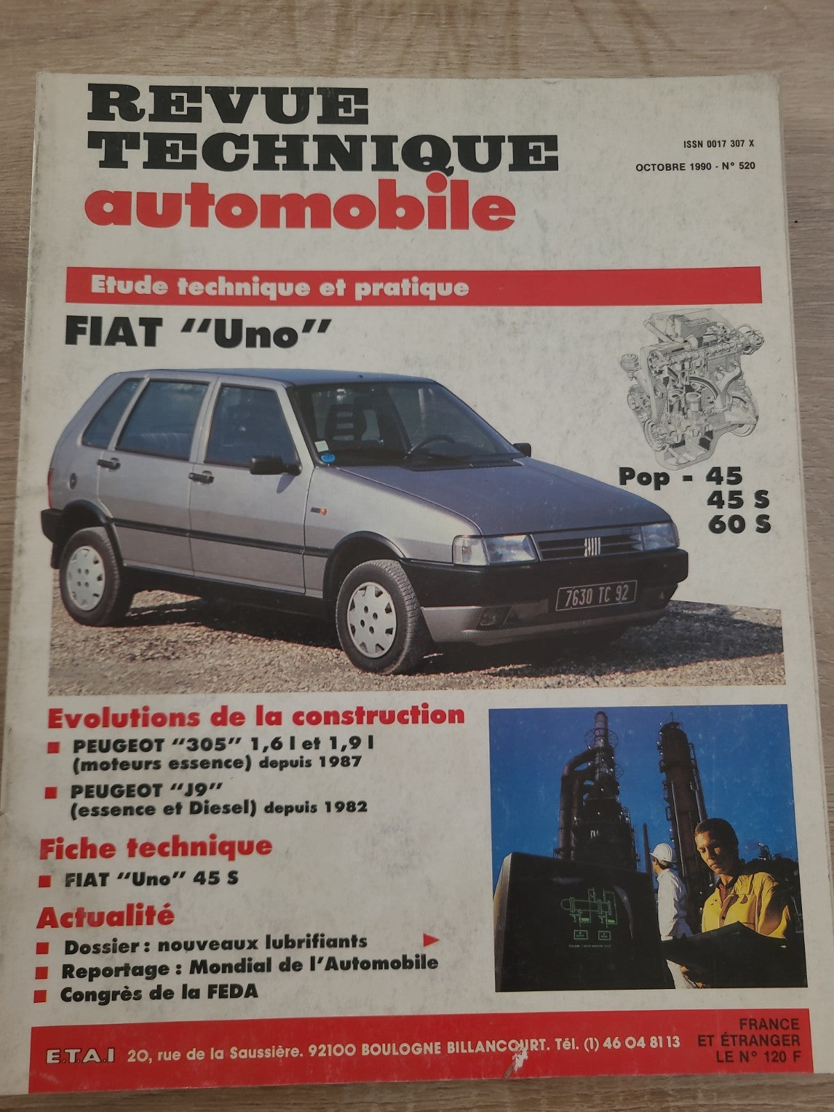 RTA Revue Technique Automobile Fiat Uno Essence 1990 (Liv195)