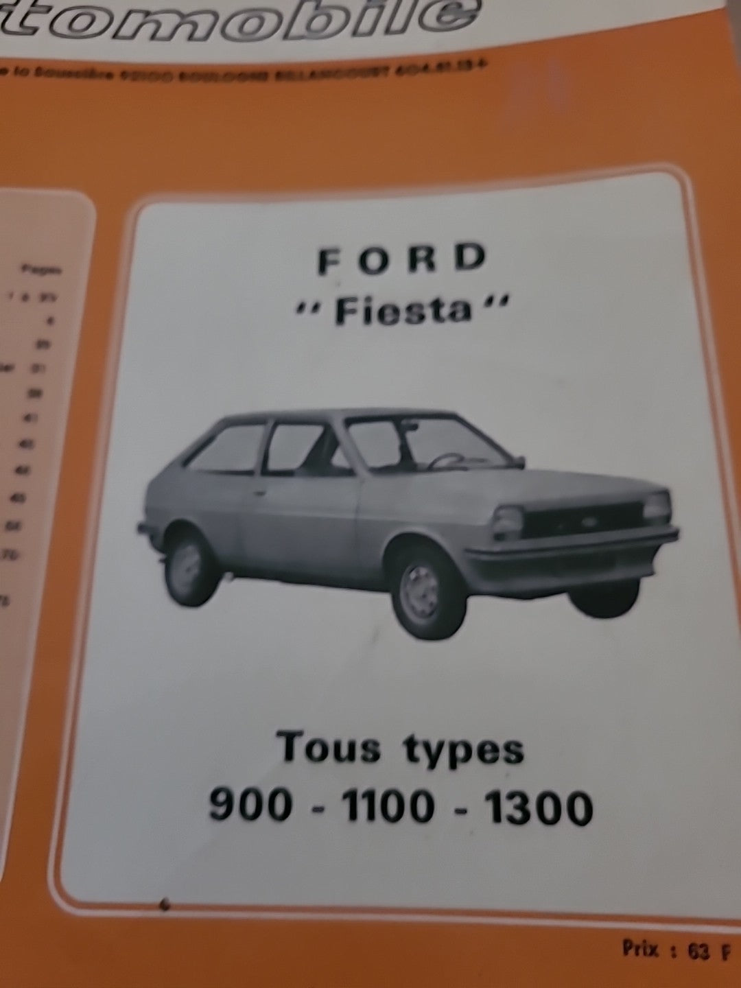 Revue Technique FORD FIESTA de 94 pages (Liv56)