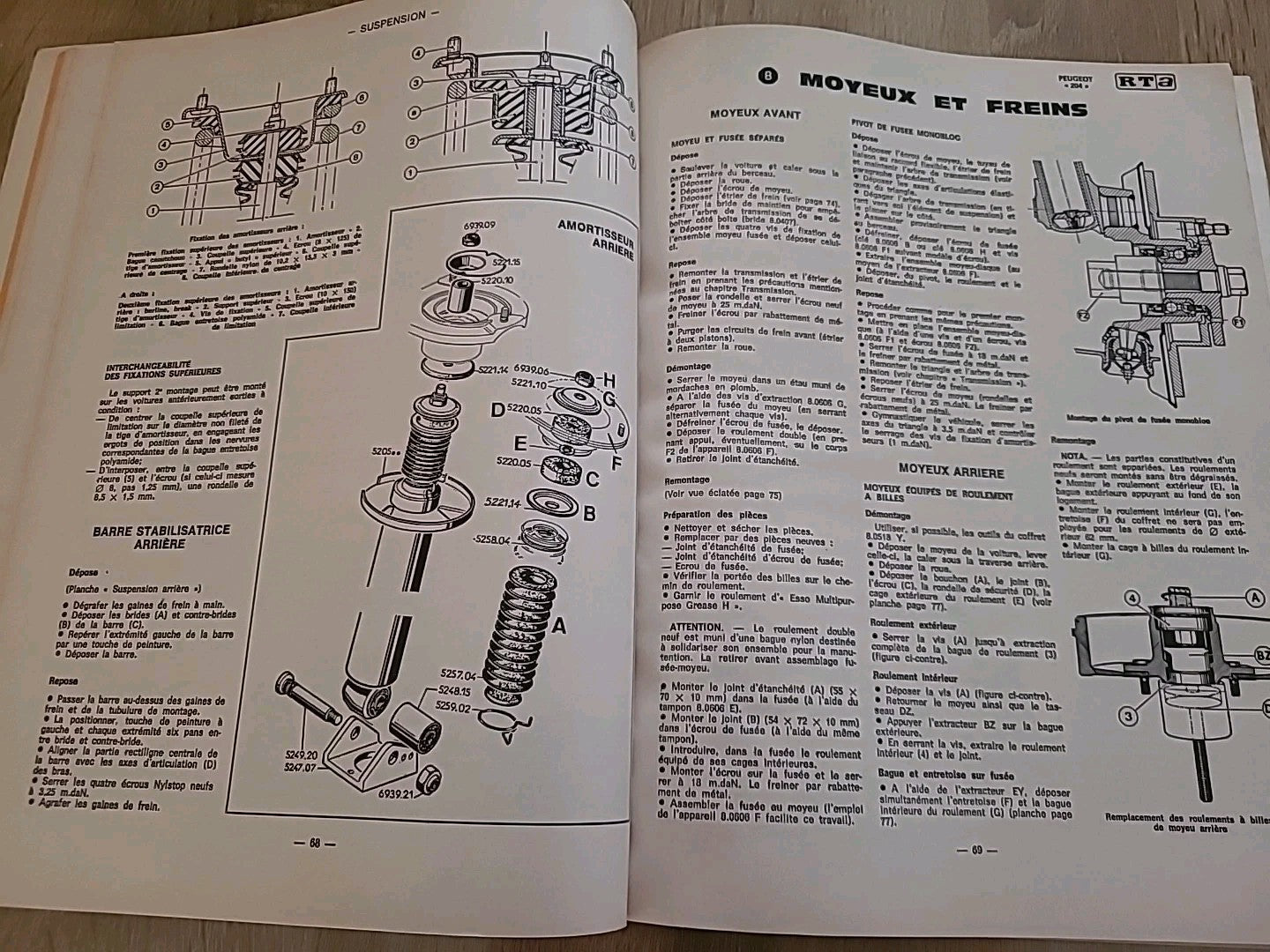 Revue Technique PEUGEOT 204 RTA de 123 pages (Liv27)