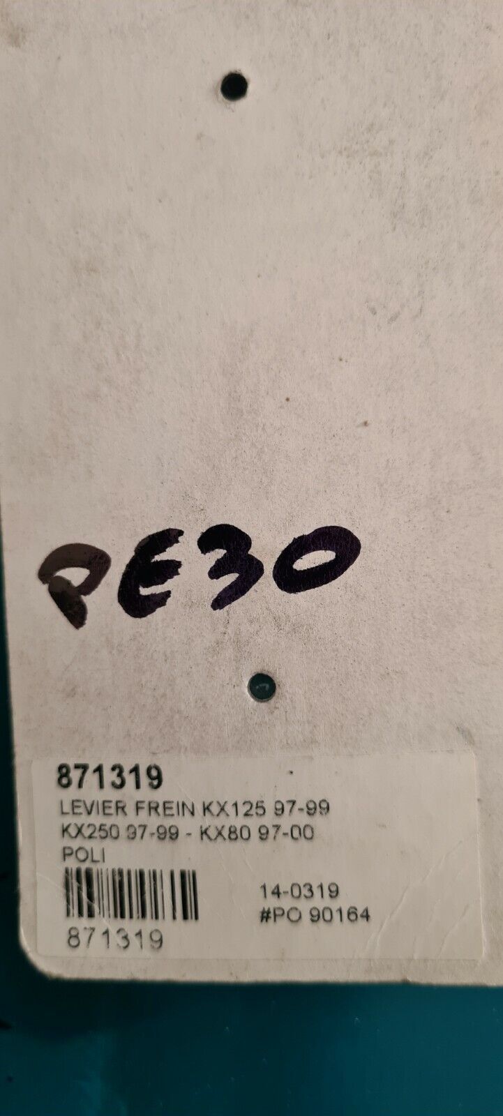 Levier frein 125 250 KX 97 99 .. voir détail sur photo 2 (code PE30)