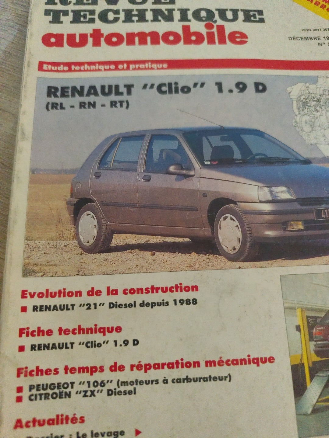 Revue Technique Auto Renault Clio 1.9 D Rn rl rt RTA  (Liv120)