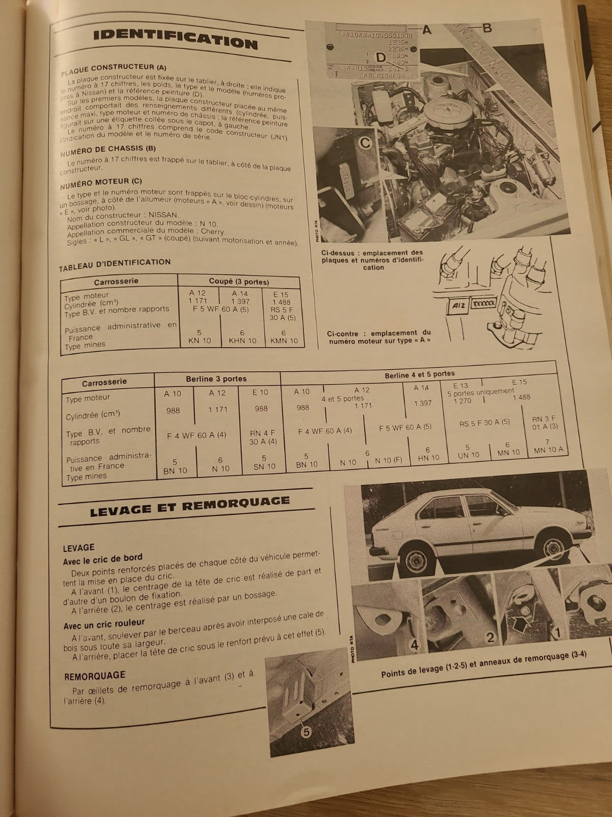 RTA Revue Technique Automobile Datsun Cherry 1982 (Liv173)