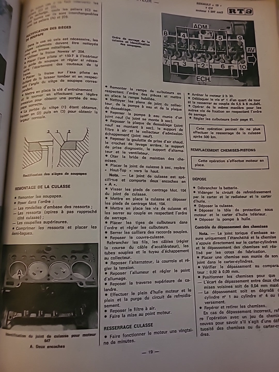 Revue Technique RENAULT 18 1397cc RTA de 106 pages (Liv74)