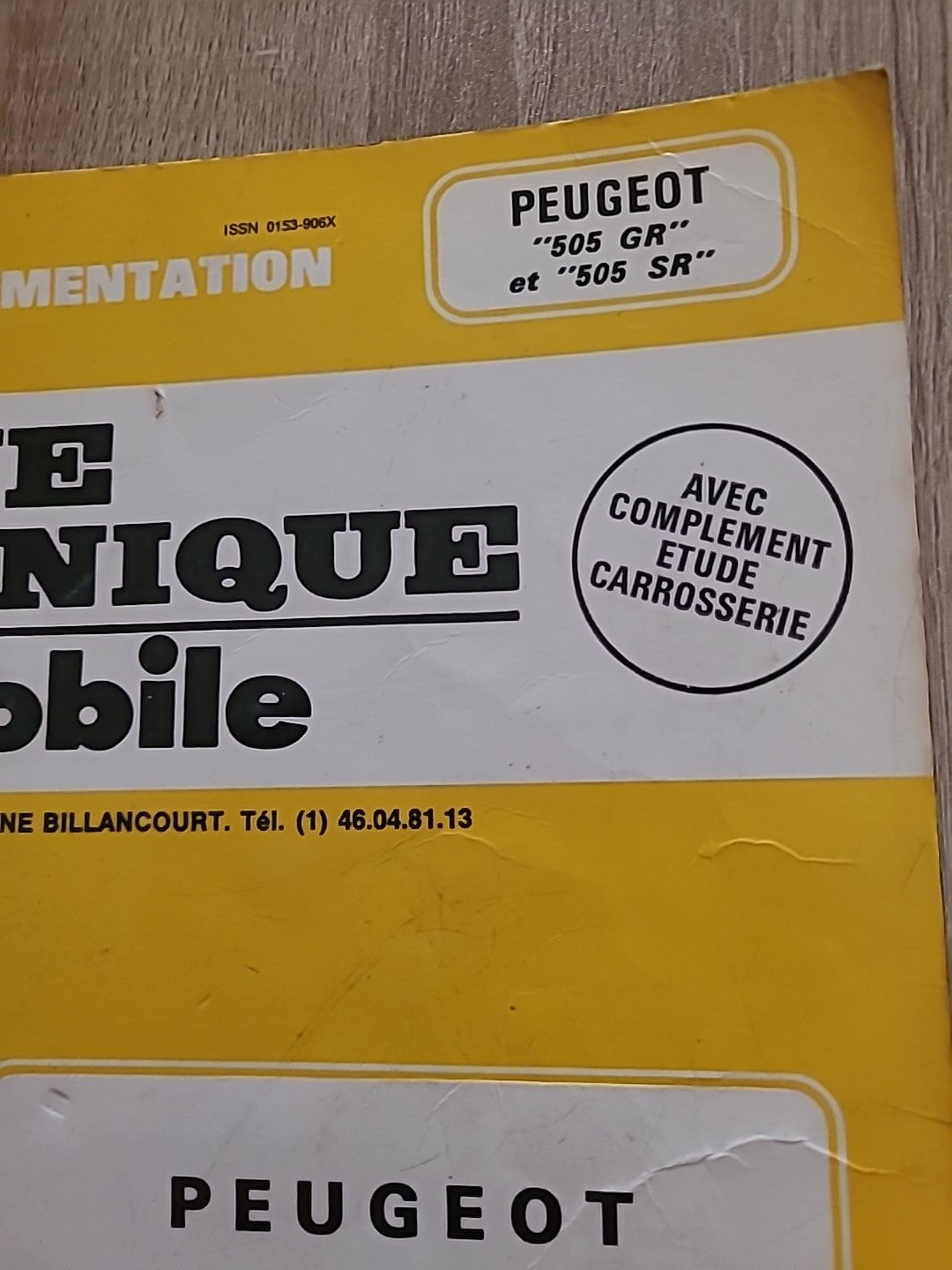 Revue Technique PEUGEOT 505 Gr Sr RTA de 123 pages (Liv40)