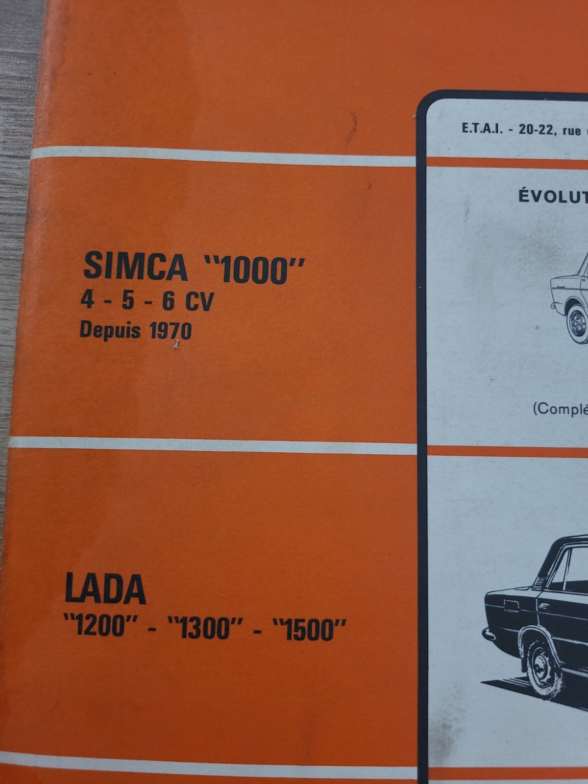 RTA Revue Technique Automobile Simca 1000 Lada 1200 1976 (Liv175)