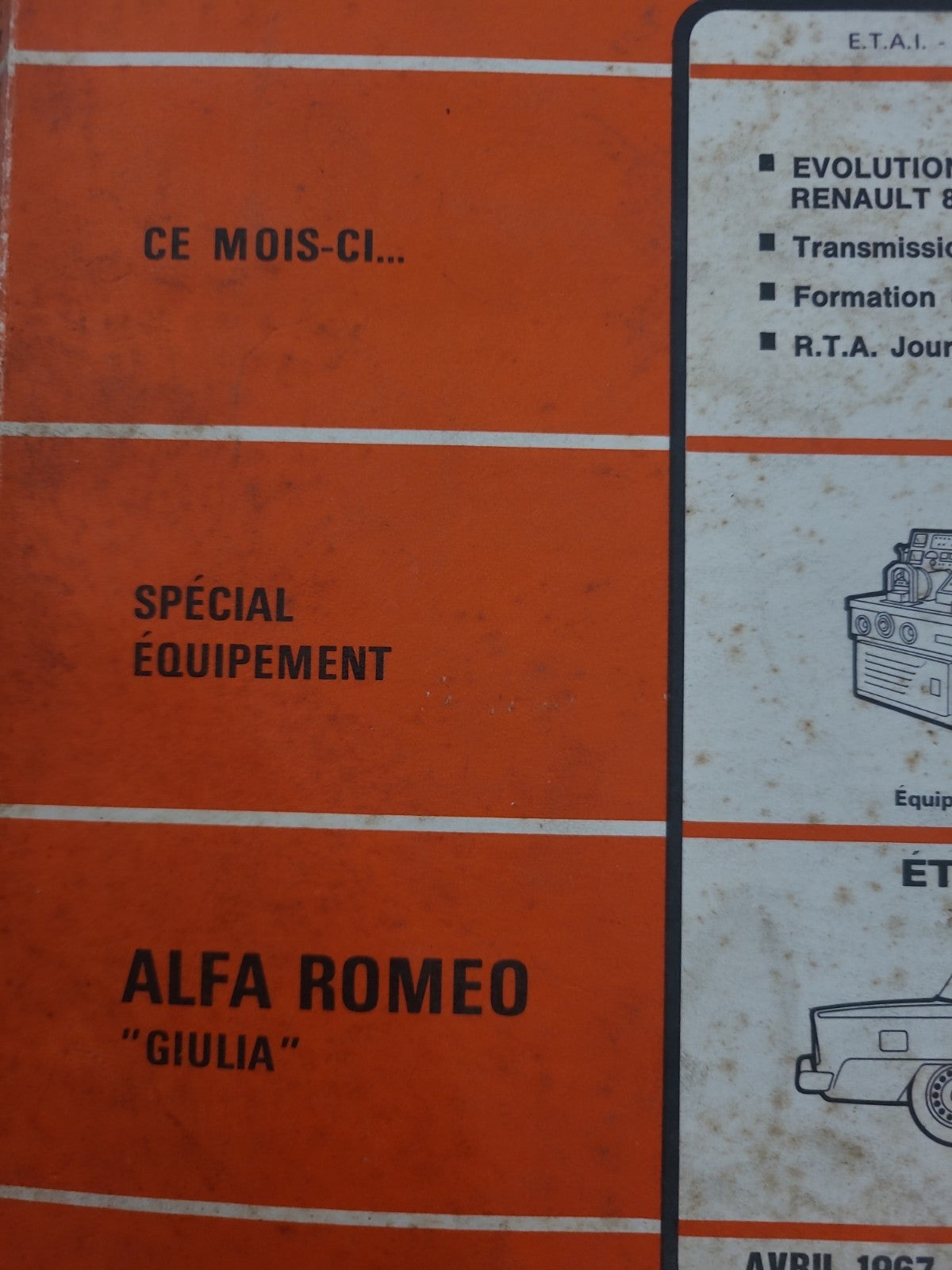 RTA Revue Technique Automobile Alfa Romeo Giulia 1967 (Liv168)