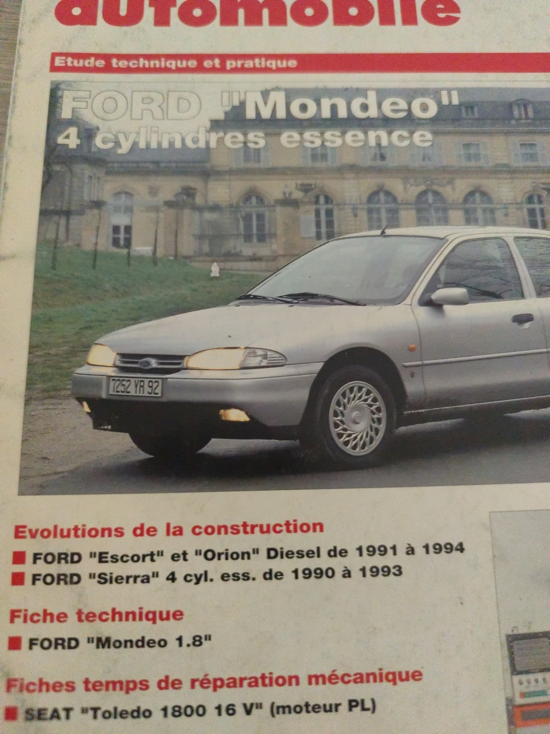 Revue Technique Auto Ford Mondeo 4 Cylindres Essence RTA  (Liv126)