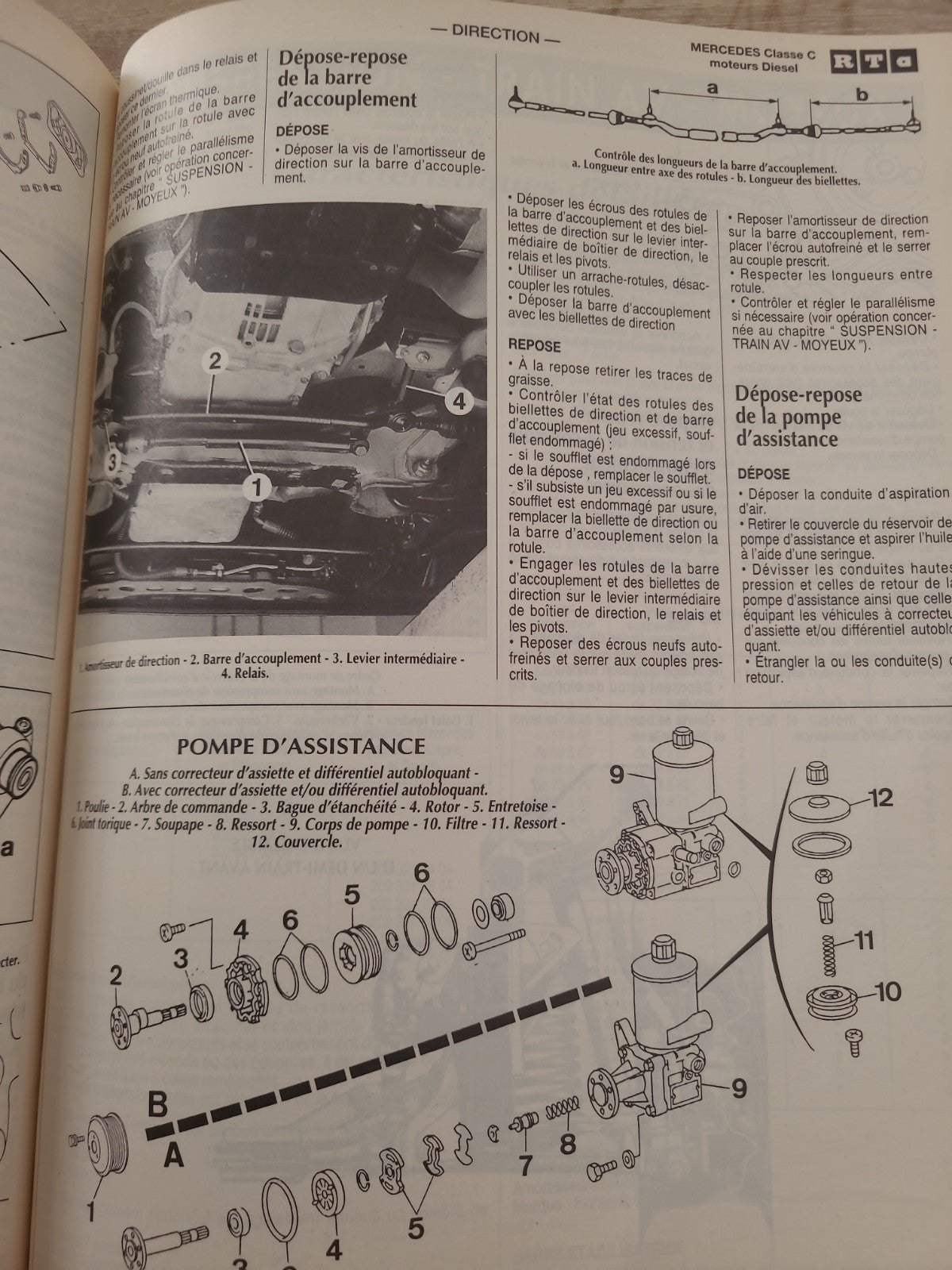 RTA Revue Technique Automobile Mercedes C200d 220d 250D 1995 (Liv200)