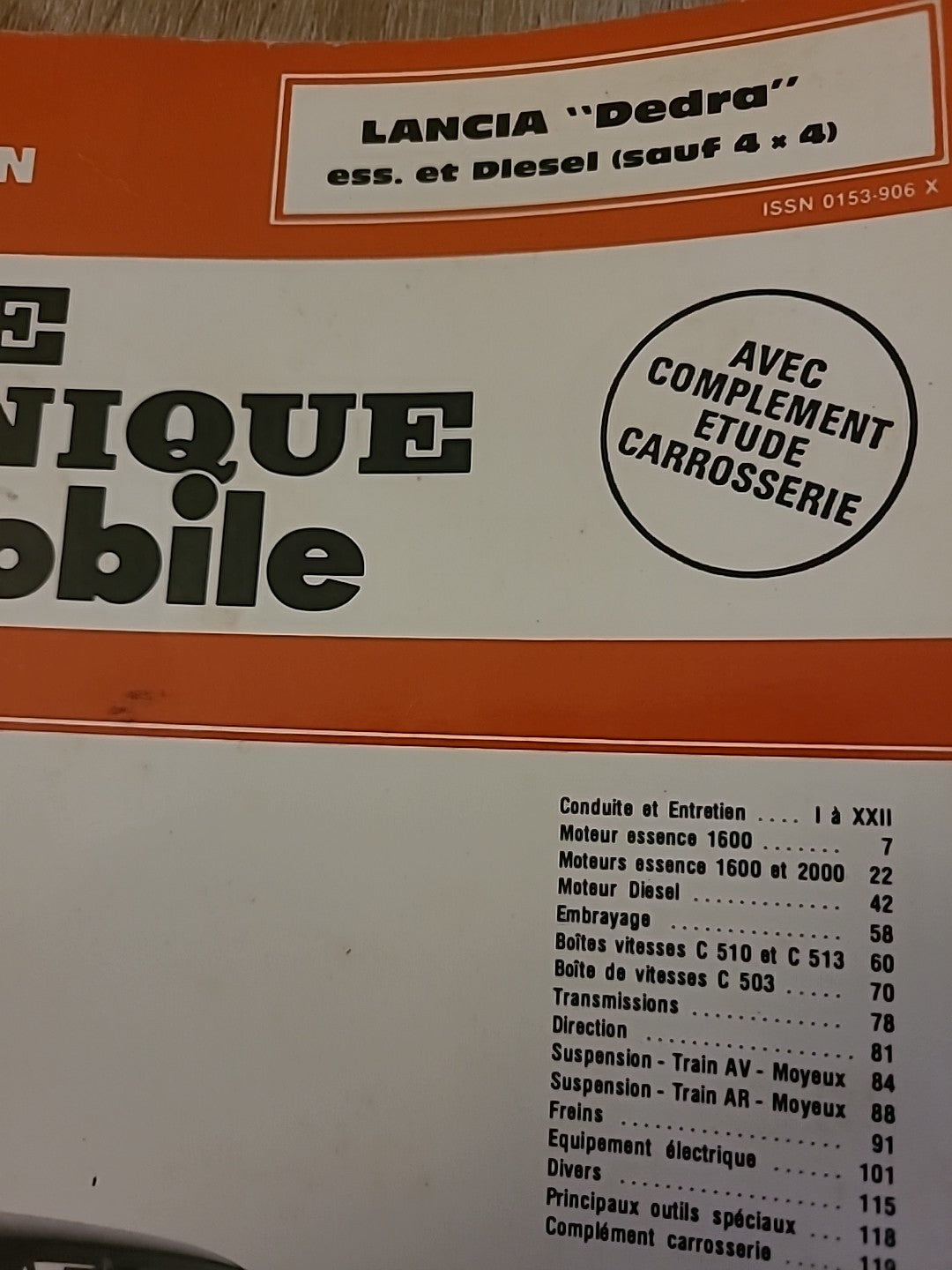 Revue Technique Auto LANCIA Dedra  RTA de 126 pages (Liv83)