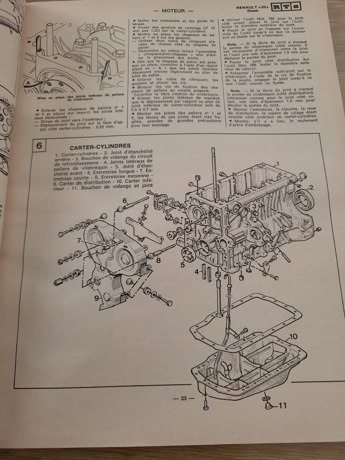 RTA Revue Technique Automobile Renault 20 Diesel Fiat 131 1981 (Liv169)