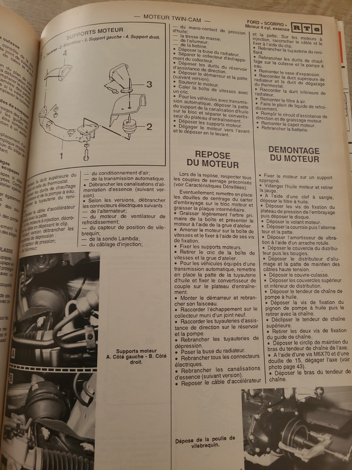 RTA Revue Technique Automobile Ford Scorpio Essence 1989 (Liv188)