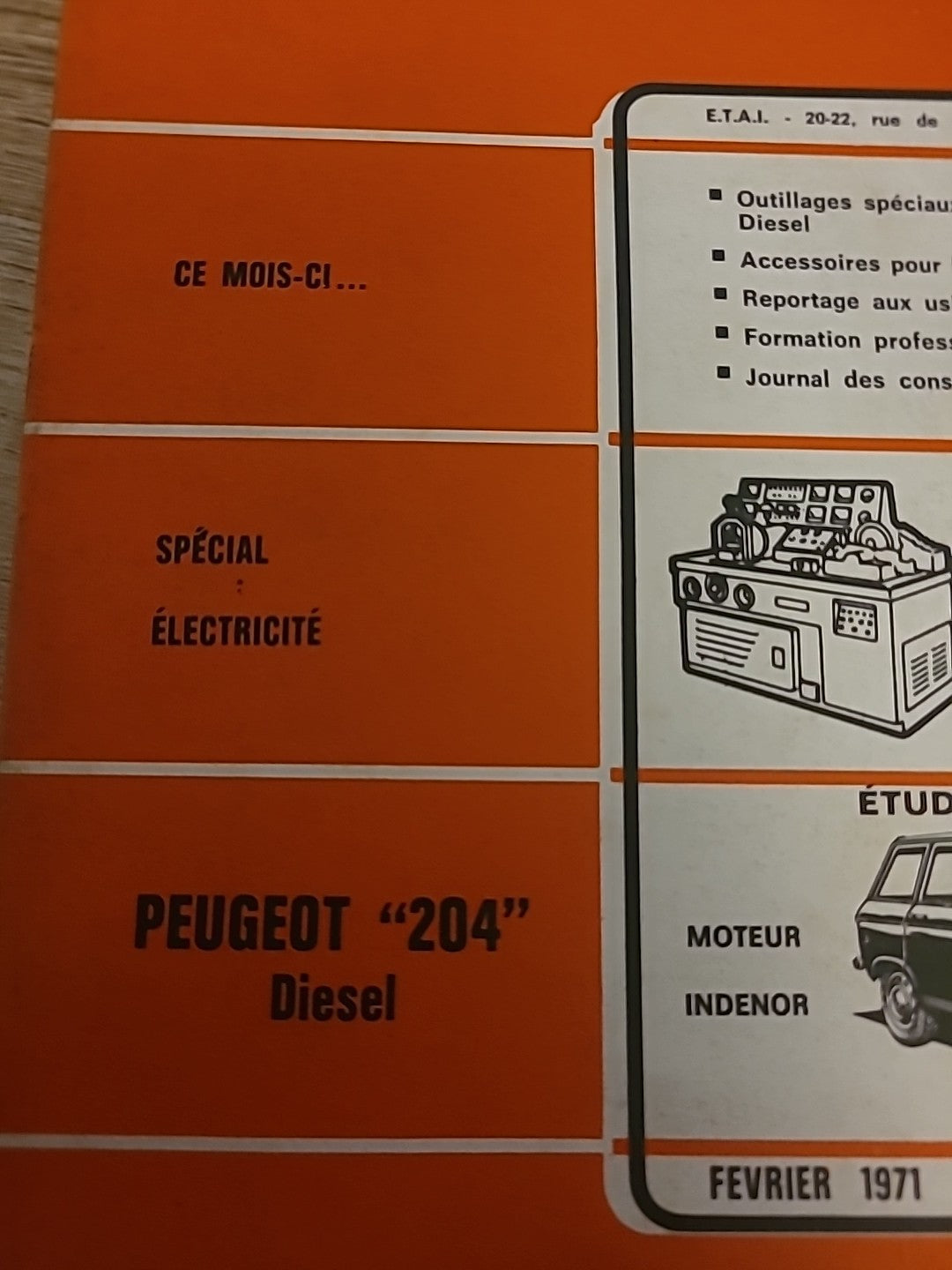 Revue Technique Auto Peugeot 204 Diesel RTA de 102 pages (Liv97)