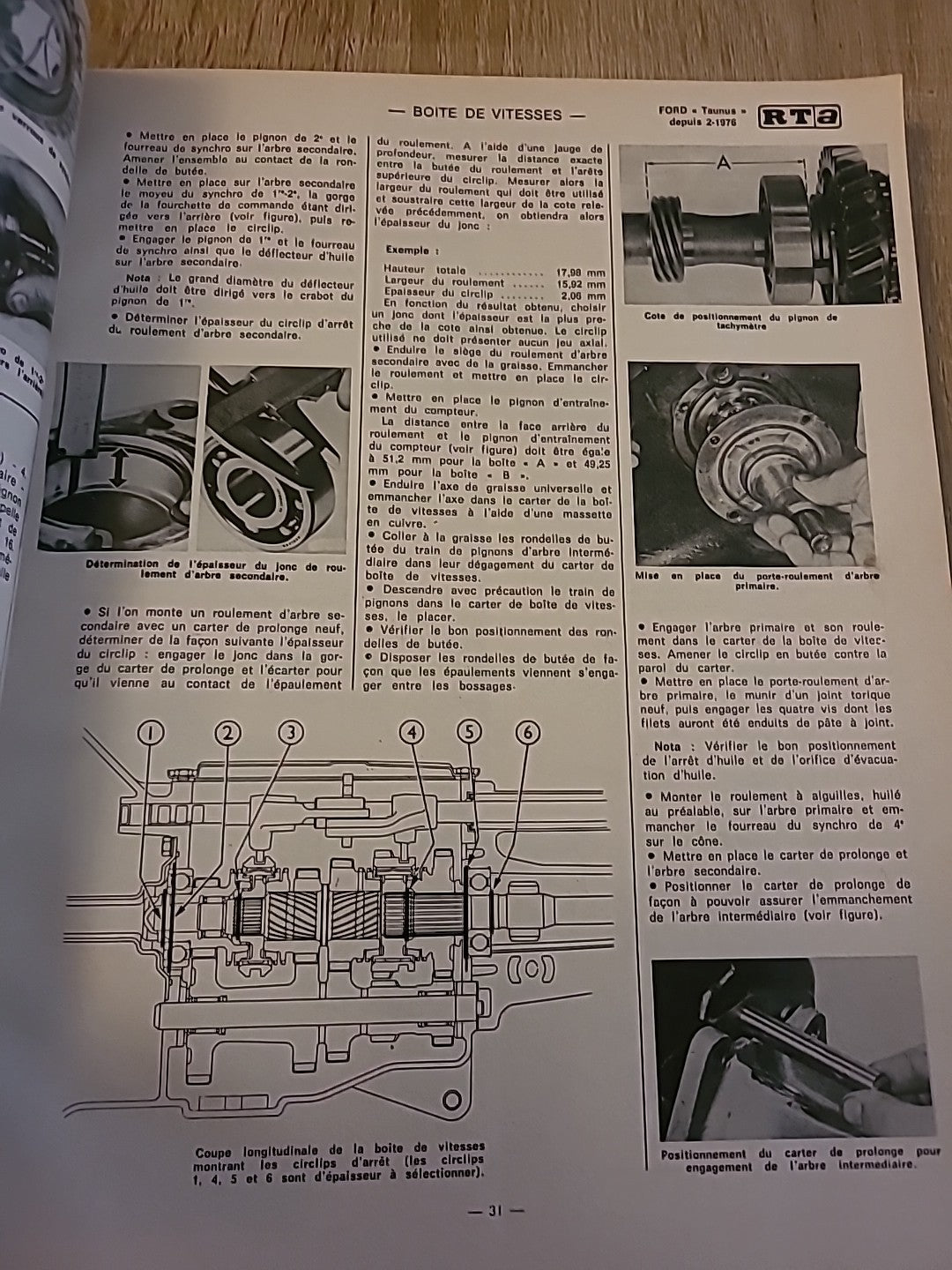 Revue Technique Auto FORD TAUNUS 1976 RTA de 90 pages (Liv75)