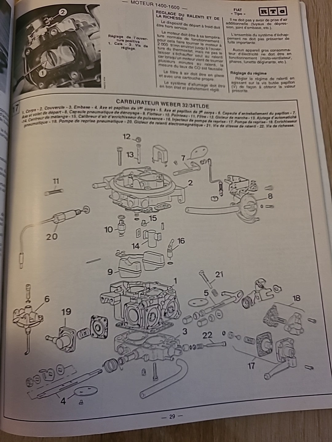 Revue Technique Auto FIAT Tipo RTA de 78 pages (Liv80)
