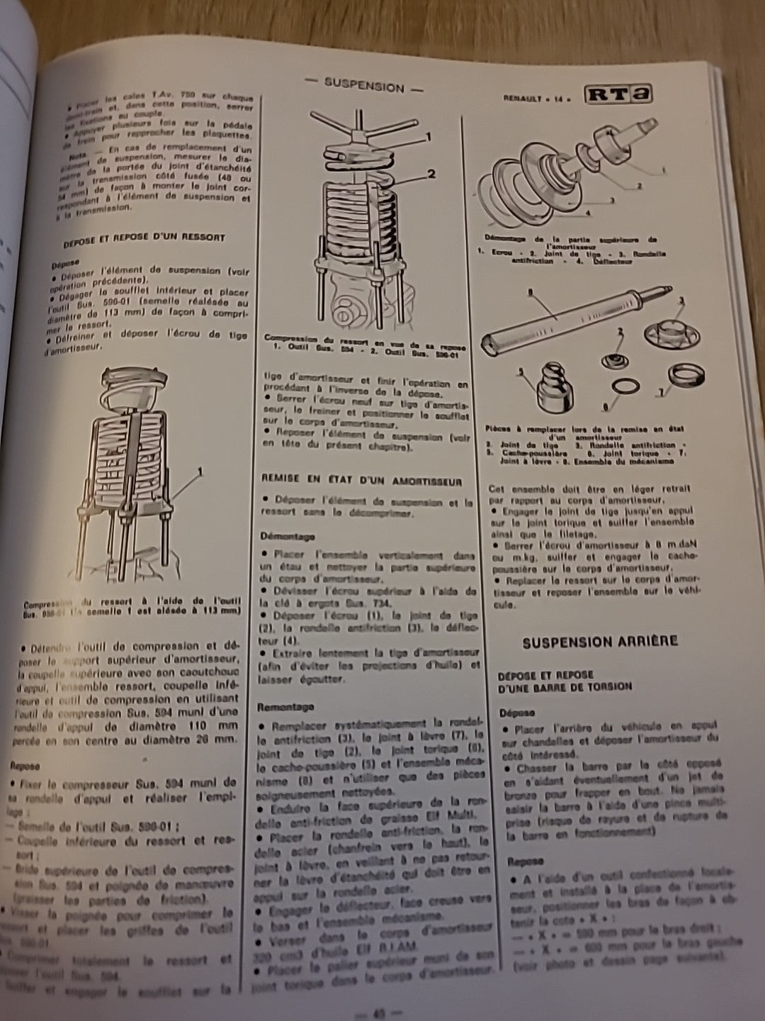 Revue Technique RENAULT 14 L TL GTL  RTA de 92 pages (Liv71)