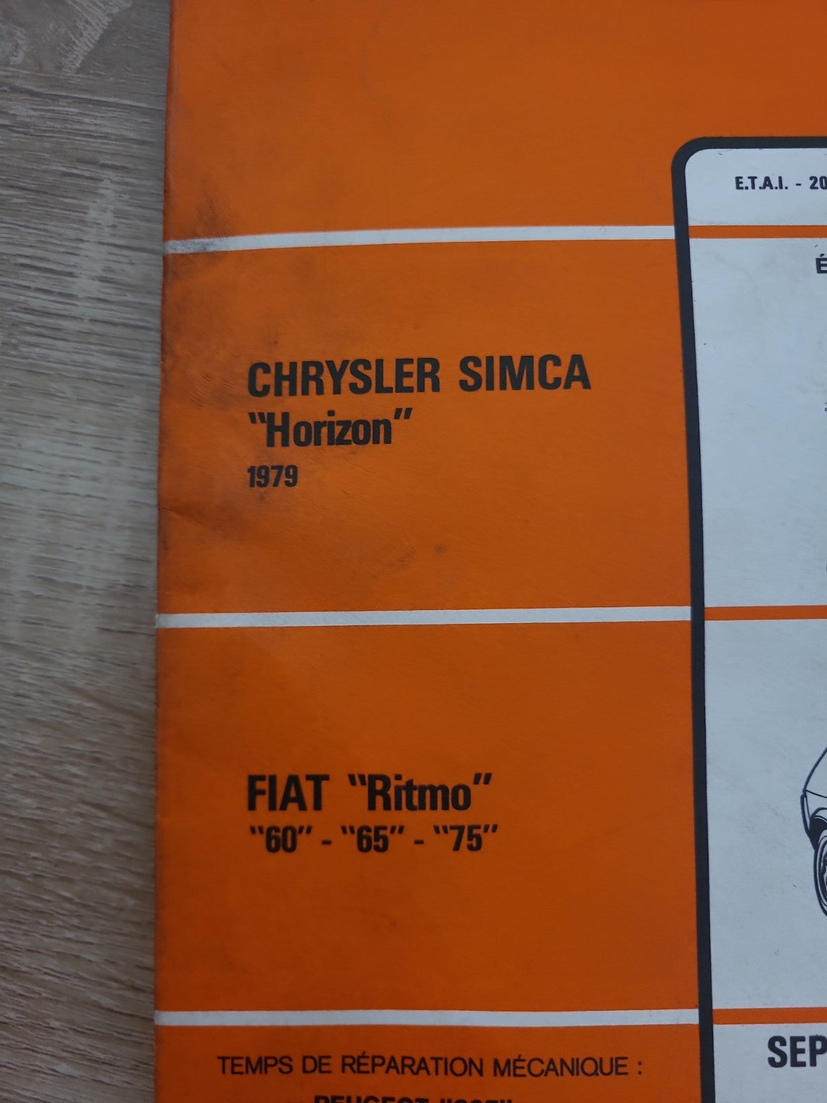 RTA Revue Technique Automobile Chrysler Horizon Simca Fiat Ritmo 1979 (Liv165)