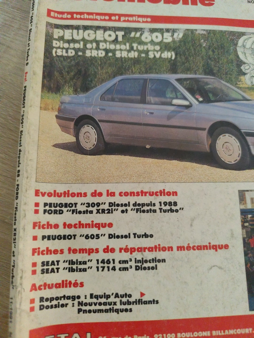 Revue Technique Auto Peugeot 605 Diesel Turbo Diesel srd SRD SVDT RTA  (Liv121)