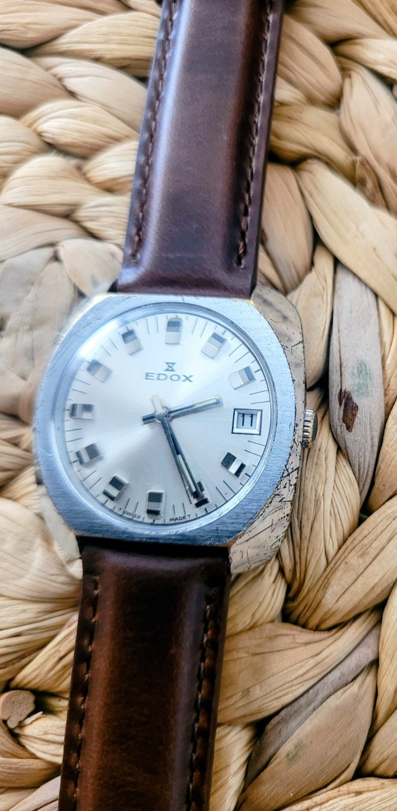 EDOX homme montre mécanique collection rare et Superbe, patinée (Bij 9)