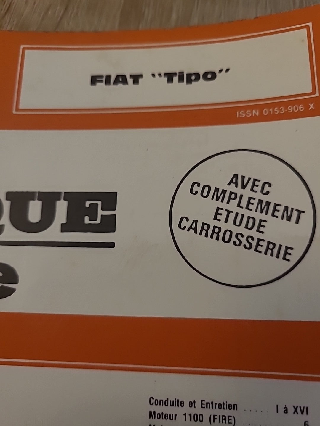 Revue Technique Auto FIAT Tipo RTA de 78 pages (Liv80)