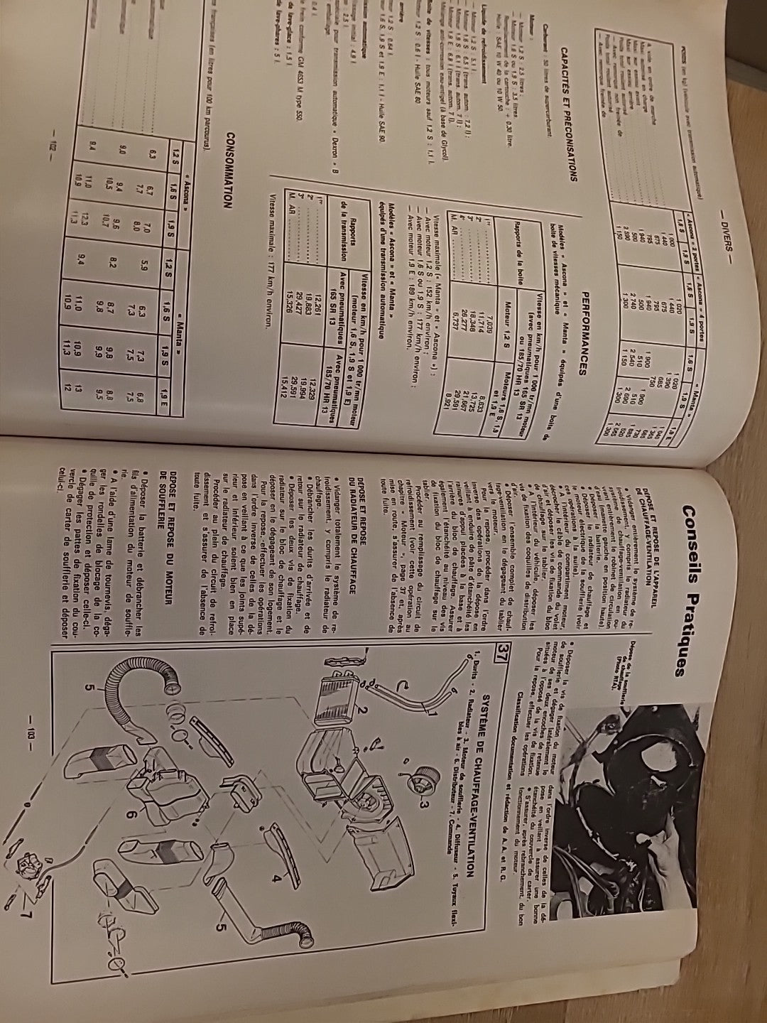 Revue Technique Auto Peugeot 504 I Opel Ascona Manta B RTA de 126 pages (Liv104)