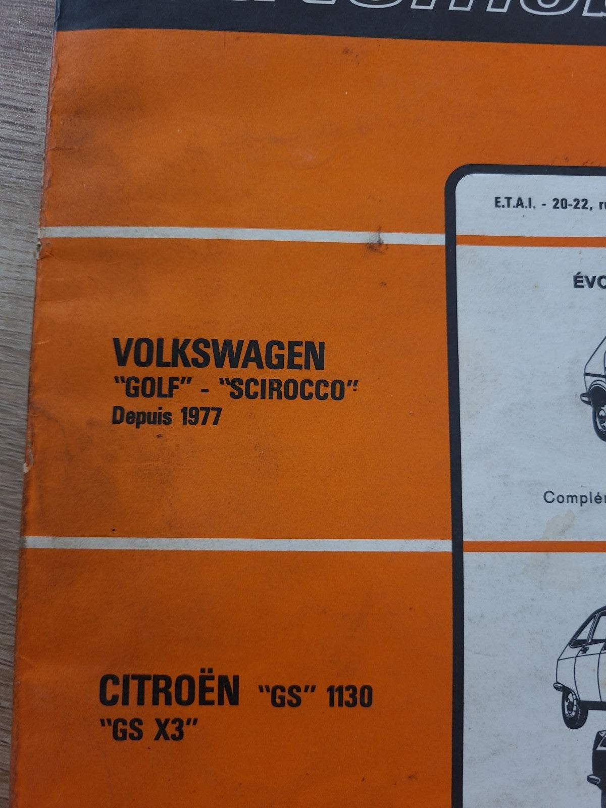 RTA Revue Technique Automobile Volkswagen Golf Scirocco Citroën GS 1979 (Liv174)