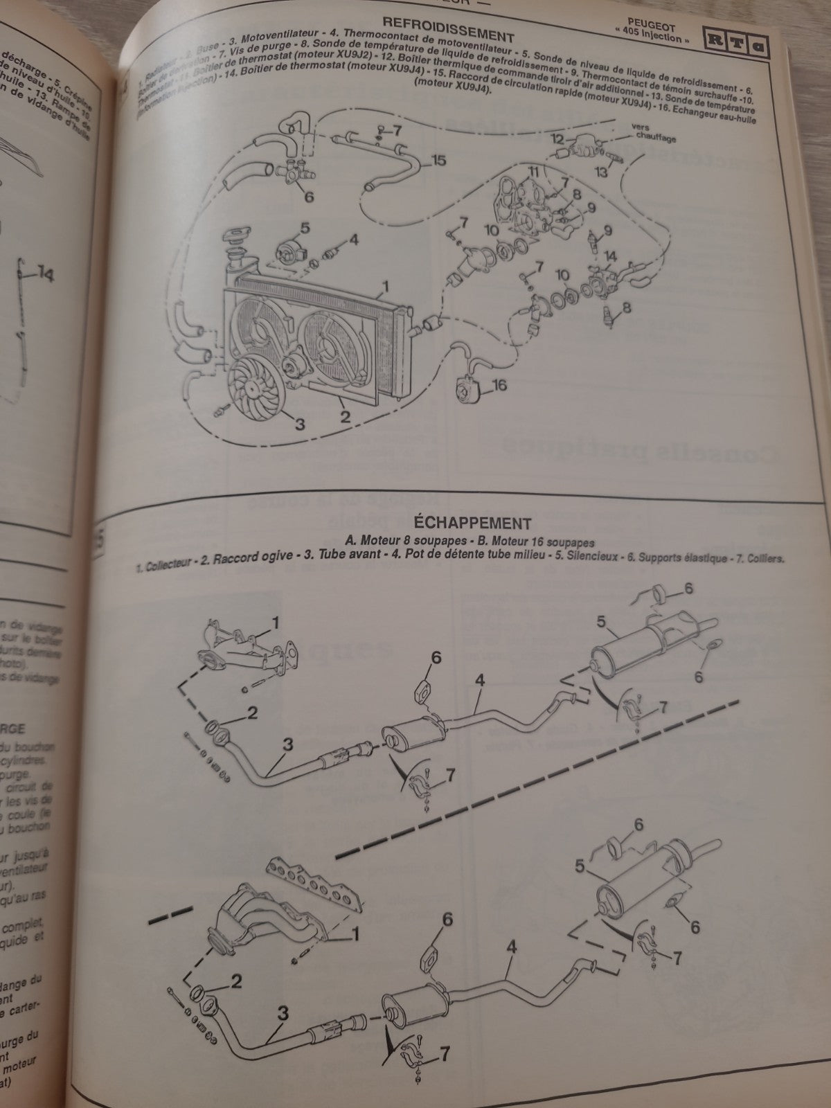 RTA Revue Technique Automobile Peugeot 405 Injection 1988 (Liv222)