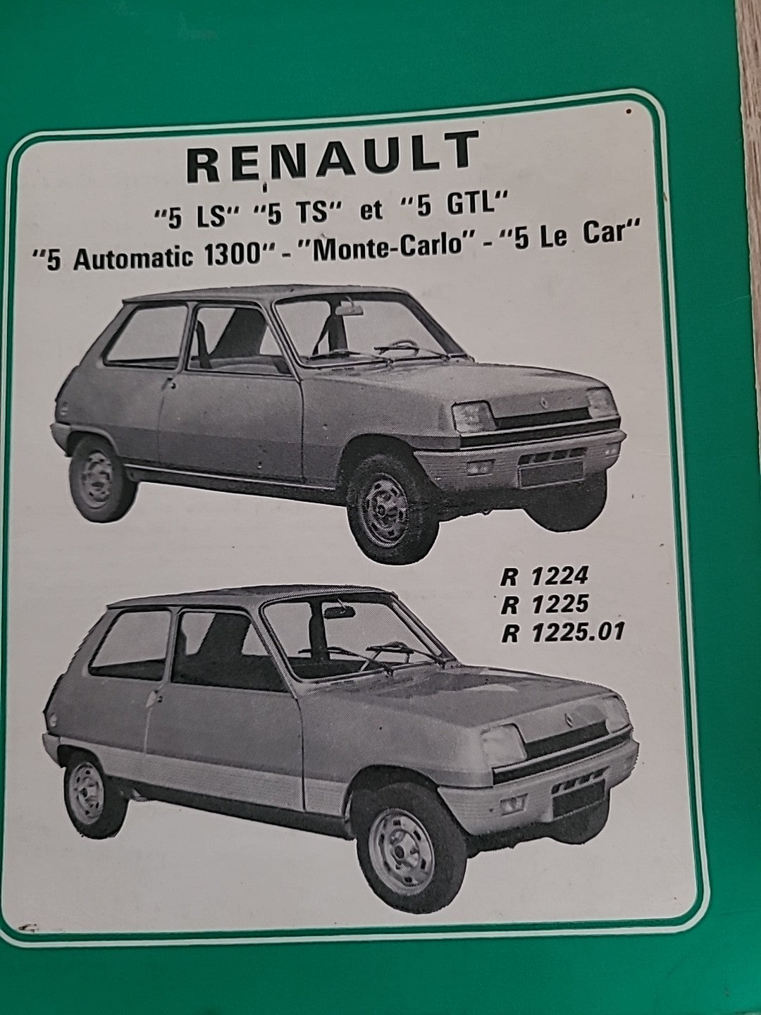 Revue Technique RENAULT 5 TS GTL RTA de 129 pages (Liv48)