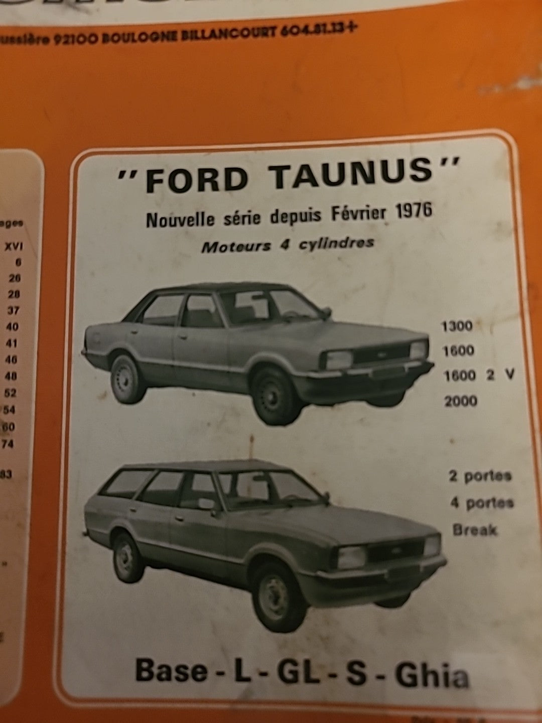 Revue Technique Auto Ford Taunus  RTA de 94 pages (Liv105)