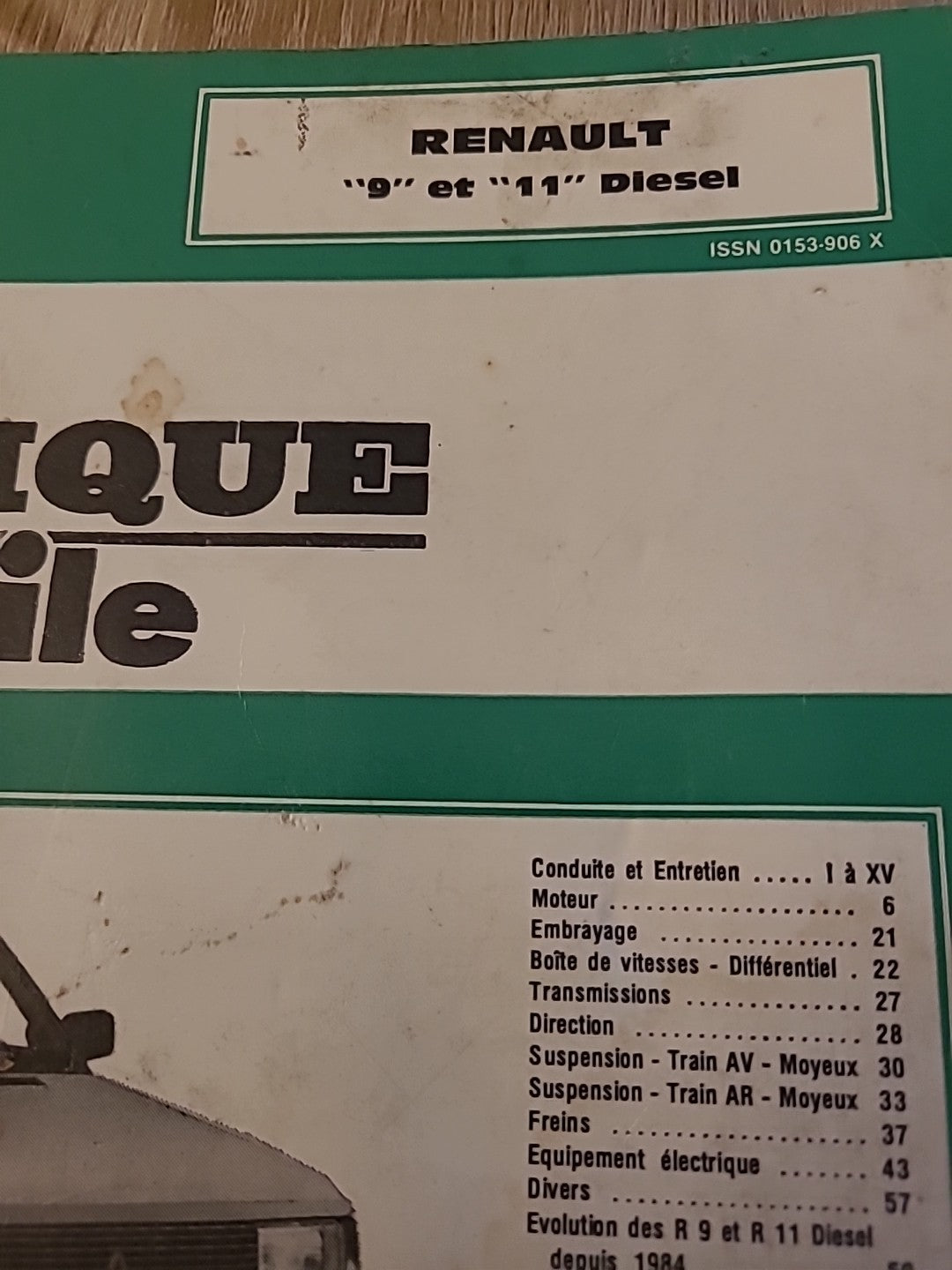 Revue Technique RENAULT 9 Et 11 Diesel RTA de 70 pages (Liv73)