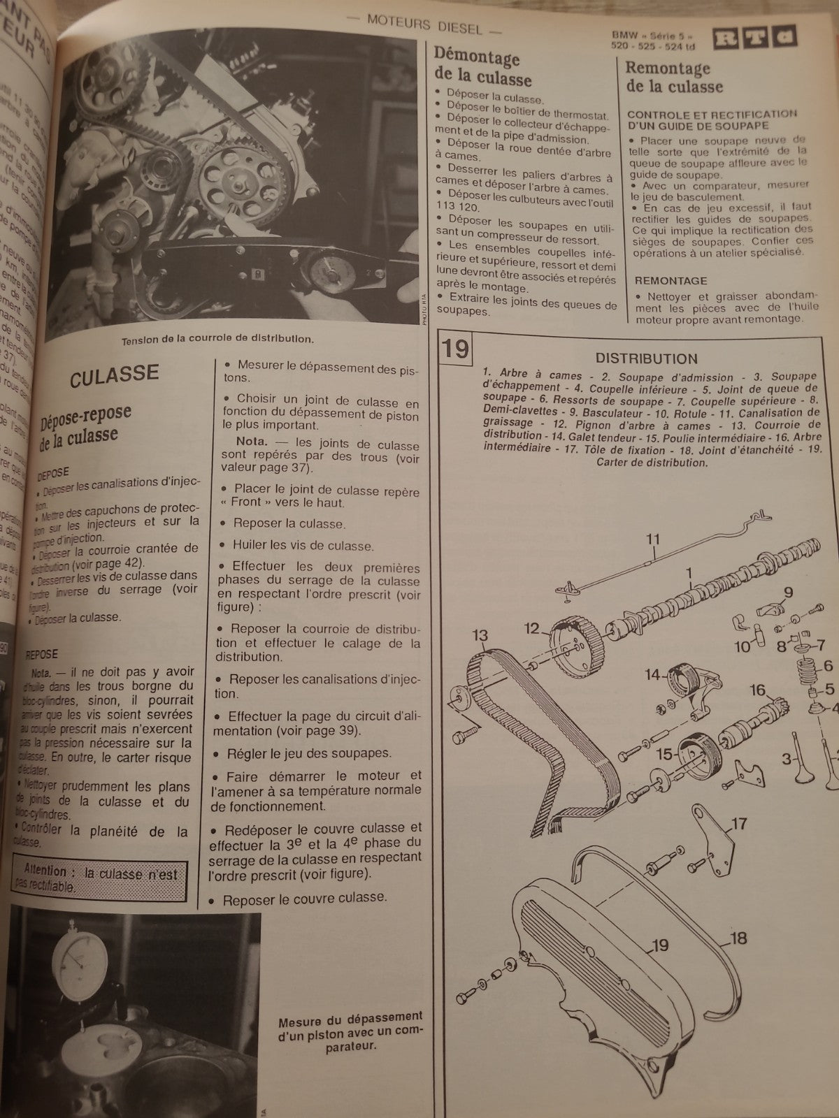 RTA Revue Technique Automobile BMW Série 5 Essence Et Diesel 1990 (Liv201)