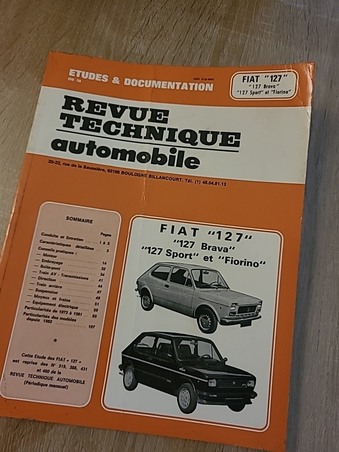 Revue Technique Auto FIAT 127 Sport Fiorino RTA de 126 pages (Liv91)