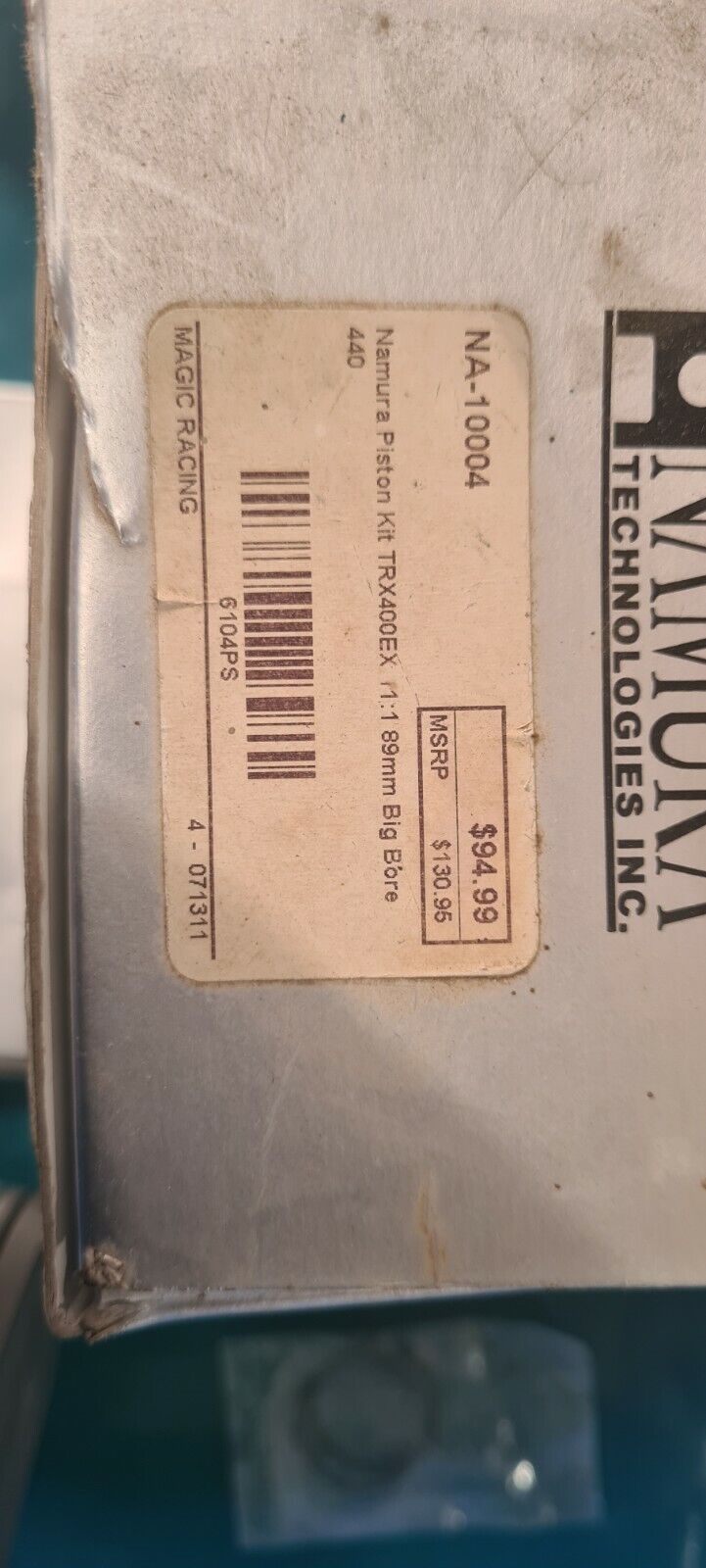 Kit piston avec segmentation 400trx  Honda voir photo pour annees (jo 2W)