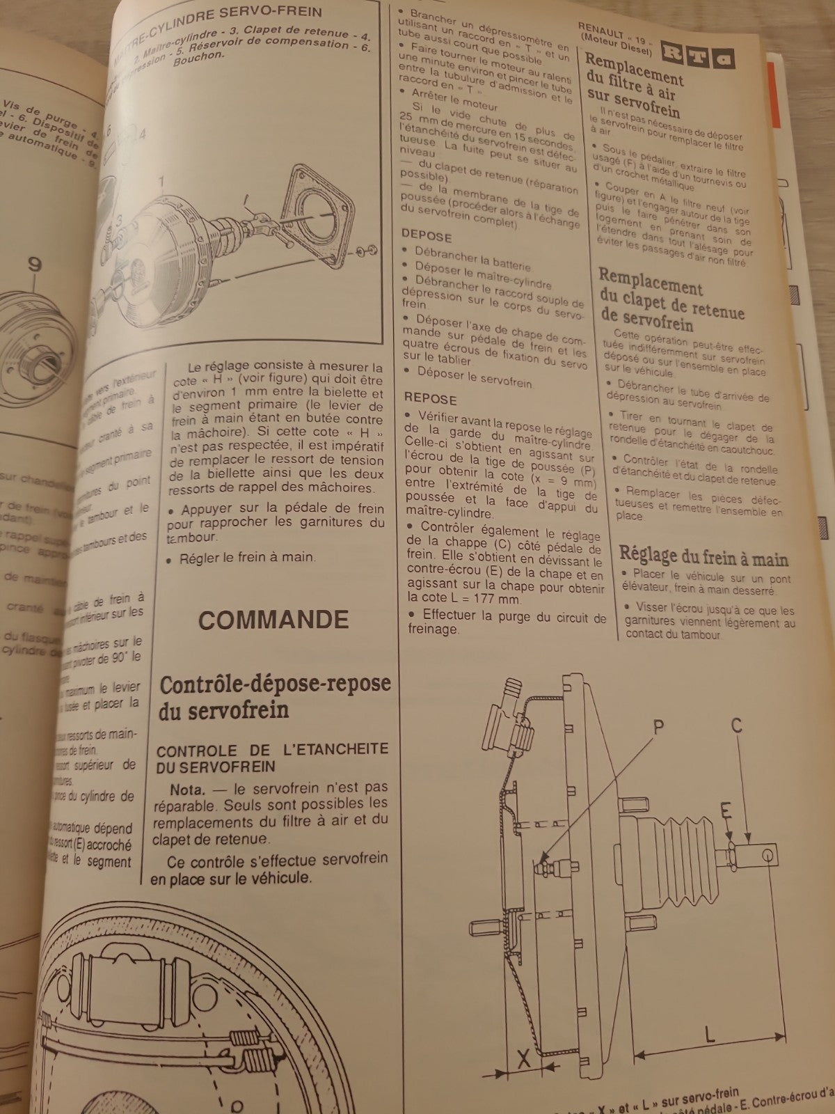 RTA Revue Technique Automobile Renault 19 Diesel 1990 (Liv213)