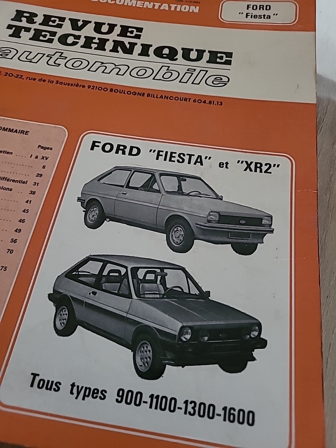 Revue Technique FORD FIESTA Et XR2 de 100 pages (Liv55)
