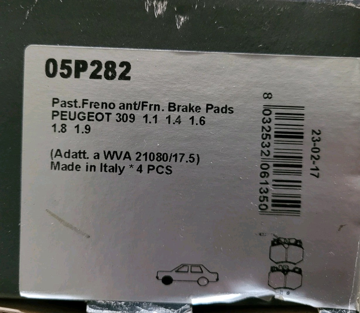 Plaquettes Av Peugeot 205 309 Citroën 05P282 (#AUT211)