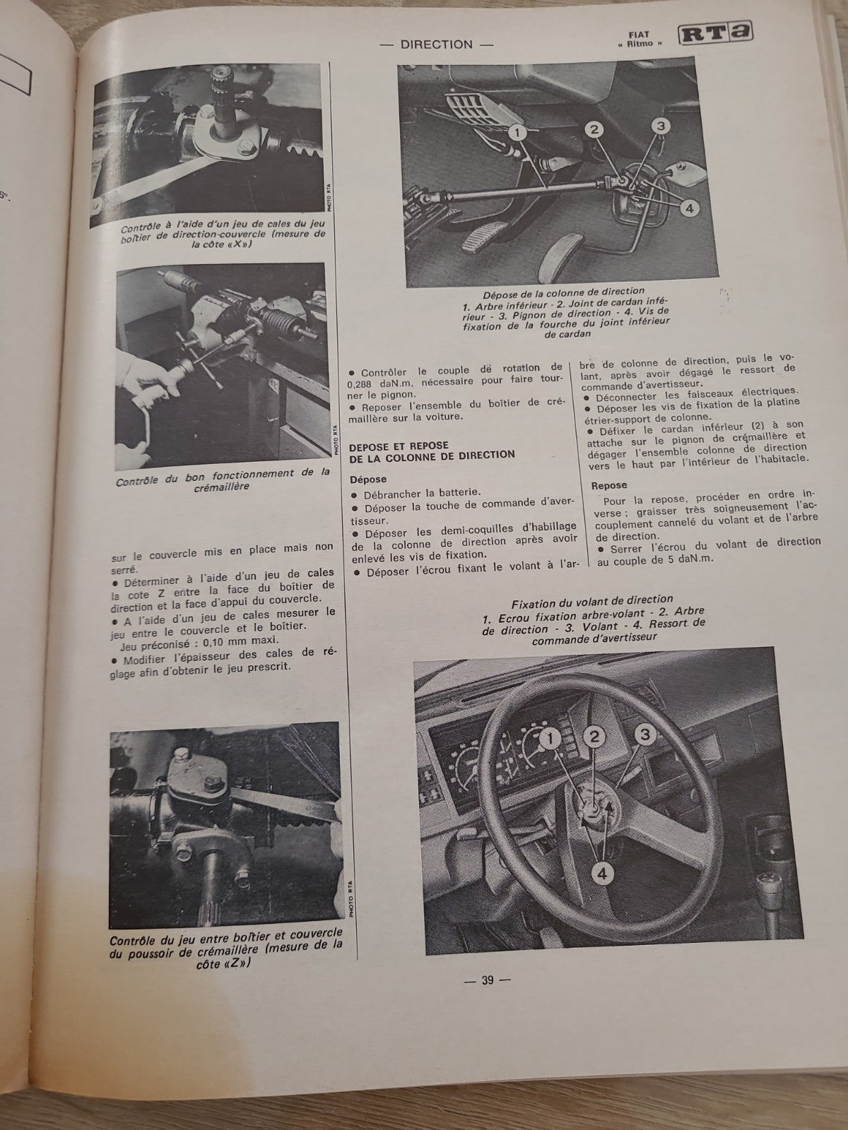 RTA Revue Technique Automobile Chrysler Horizon Simca Fiat Ritmo 1979 (Liv165)