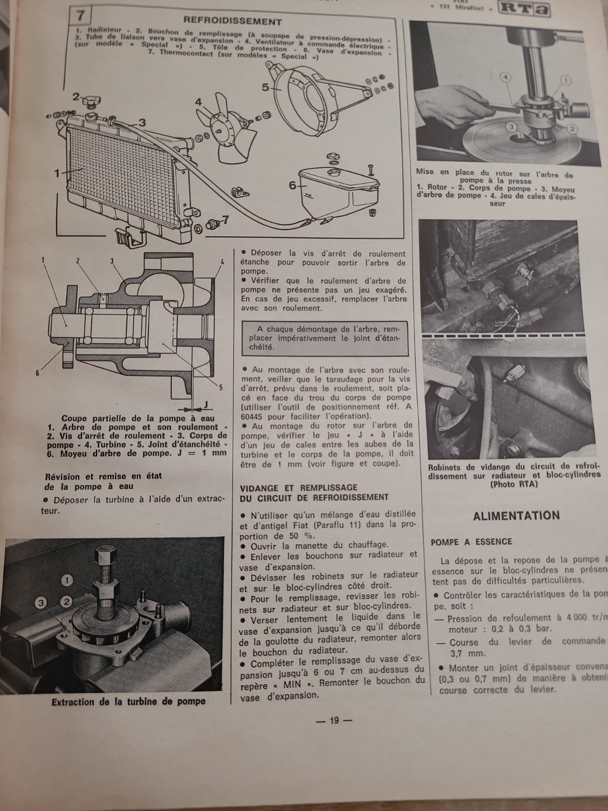 RTA Revue Technique Automobile Renault 5 Fiat 131 1976 (Liv159)